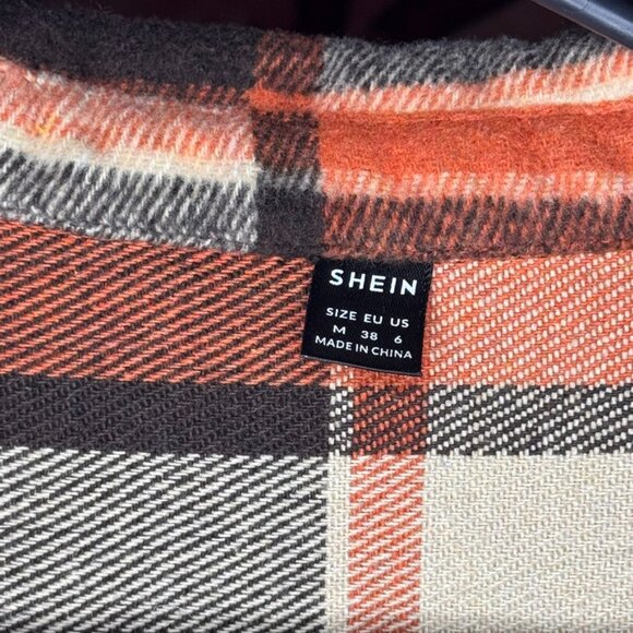 Long Fall Colors Flannel Coat - Picture 3 of 4